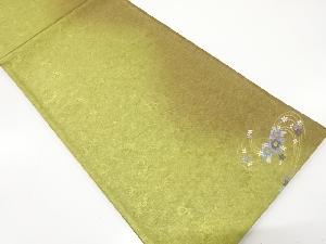 未使用品　金糸　流水に花模様織り出し　袋帯